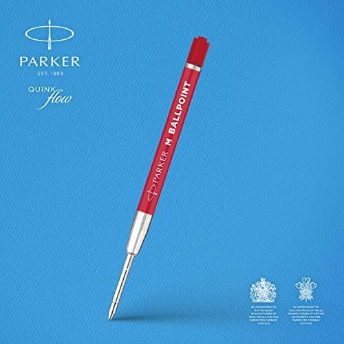 Parker Ballpoint Pen Refill | Medium Tip | Red QUINKflow Ink | 2 Count