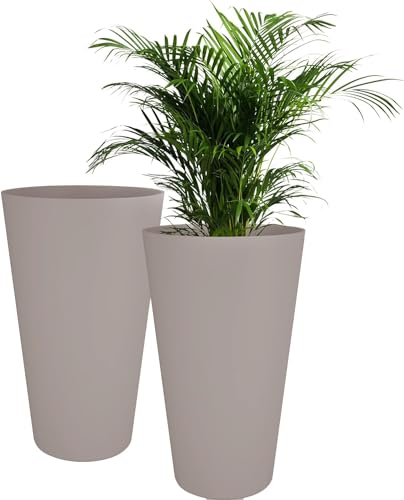 Activotex Maceteros Altos Interior. Macetero Grande Interior Maceta Alta Exterior Y Terraza. 30 Cm 2 Uds Maceteros Decorativos De Plastico Jardinera Alta Maceteros Largos Y Estrechos Topo, Pack 2 Activotex Maceteros Altos Interior. Macetero Grande Interior Maceta Alta Exterior Y Terraza. 30 Cm 2 Uds Maceteros Decorativos De Plastico Jardinera Alta Maceteros Largos Y Estrechos Topo, Pack 2