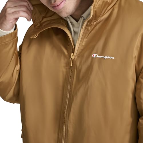 Champion Men's Sherpa Lined Mid-Length Sideline Jacket with Hood, Tobacco, Medium by Champion - Image 2