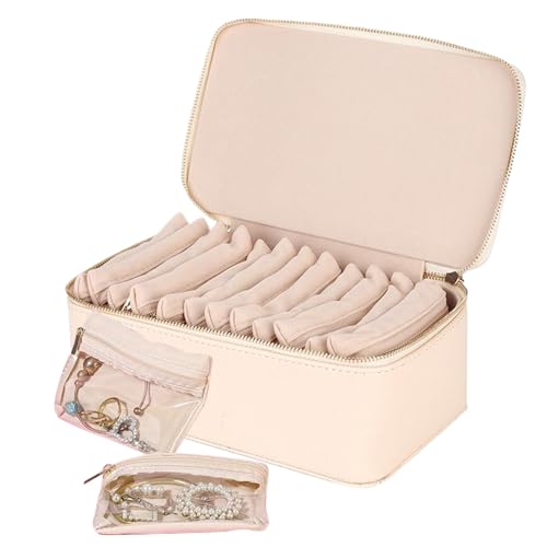 Dtaigou Estuche De Joyas Para Viaje,Organizador De Joyas De Tamaño Compacto | Portalijero Elegante Y Portátil Para Mujer, Niña, Abuela, Esposa O Hija Complemento De Vacaciones