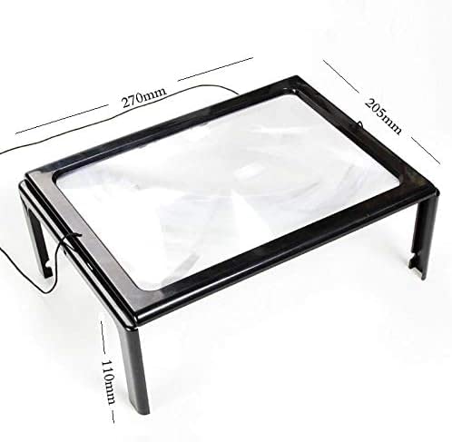 Loupe de lecture A4 lumineuse 3X grand format avec éclairage LED - 2
