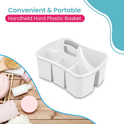 Lavo Home Bath Caddie White - Totes With Divided Compartments And Handles For Organizing, Storing & Carrying Cleaning Supplies And Bathroom Accessories (Large Cleaning Caddy) #TOP1
