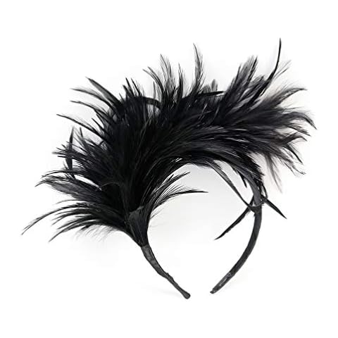 Minkissy 1pc Black Headband Gatsby Headband 1920s Flapper Headpiece Carnival Headband for Halloween Party Derby Cocktail Wedding Tea Party Cover