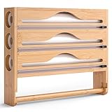 1.【Organizzatore Multifunzione 3 in 1】-- Questo pratico dispenser per rotoli da cucina ti permette di avere pellicola trasparente, carta forno e alluminio sempre in ordine e a portata di mano. Compatibile con la maggior parte dei rotoli standard, è la soluzione perfetta per organizzare la dispensa e ottimizzare gli spazi in cucina.