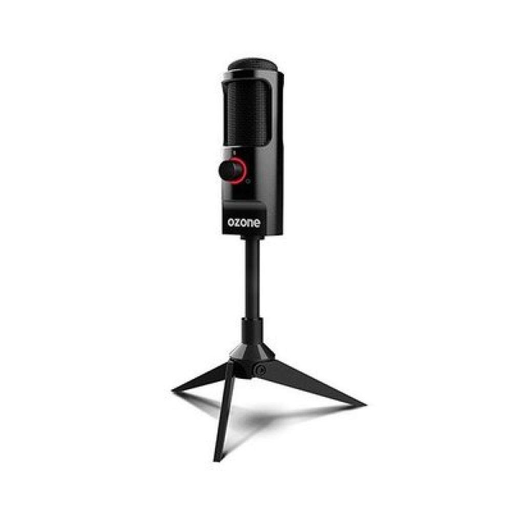 REC X50 Gaming Microphone - Streaming Microphone - Electrode Condenser, Omni-Bi-Directional Sound, LED Lighting, Stable Stand, USB, Black