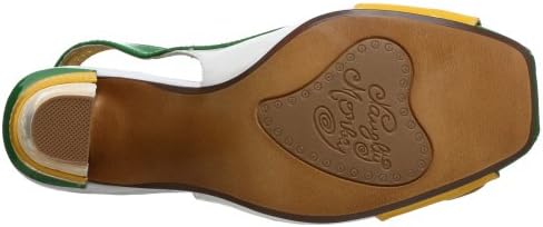 Naughty Monkey Women's Open Talk Pump,White/Green,7 M | Image 3