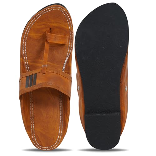 Image of DFR Ethnic Sandals For Boys Men, Comfortable Men's Rajasthani Slipper Chappals