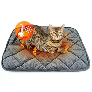 ARGOPET Self Warming Cat Bed (20″x16″) Self Heating Cat Mat Warm Thermal Pet Pad with Anti-Slip Bottom Machine Washable Dog Crate Pad for Outdoor and Indoor Pets.