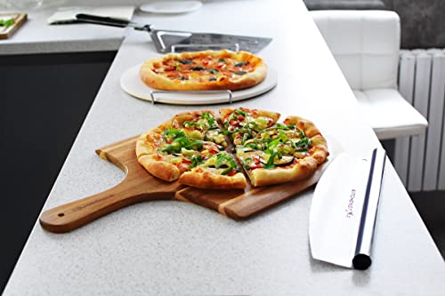 14” Pizza Cutter By Kitchenstar | Sharp Stainless Steel Slicer Knife - Rocker Style W Blade Cover | Chop And Slices Perfect Portions + Dishwasher Safe – Premium Pizza Oven Accessories #TOP7