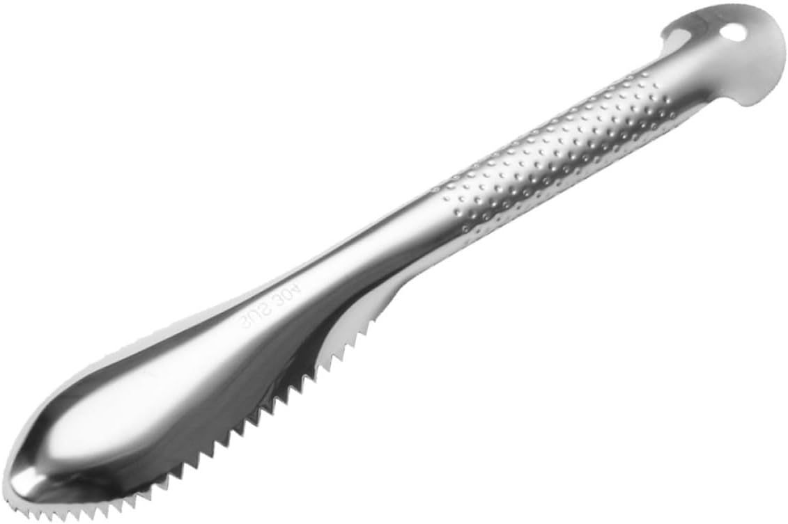 Garneck 5pcs Stainless Steel Fish Scaler Tool Manual for Cleaning Portable and Kitchen Essential Stainless Steel Construction