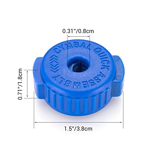 Facmogu 6Pcs Blue Placstic Cymbal Mates, Quick-Fit Cymbals Nut Suitable For 8Mm Threaded Cymbal Stands, Quick Release Clamp Nut For Cymbal Jazz Drum Parts Accessories #TOP5