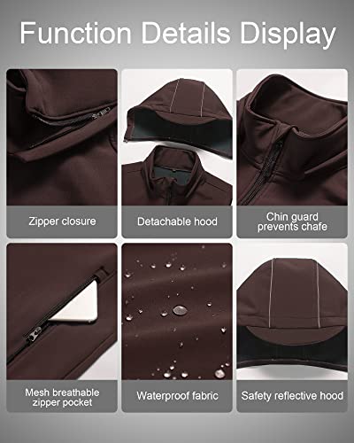 Image of CREATMO US Men's Casual Lightweight Warm Thin Outerwear Vest Windbreaker Sleeveless Jacket With Removable Hood