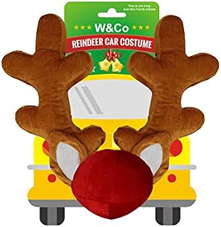 Win&Co Car Reindeer Christmas Decoration Antlers & Nose Costume Reindeer Christmas Car Character