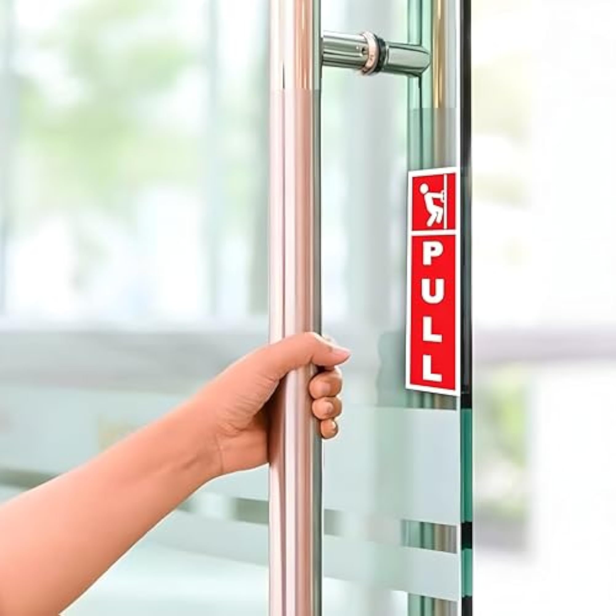 Push and Pull Door Sign Stickers Set, 2 Pack