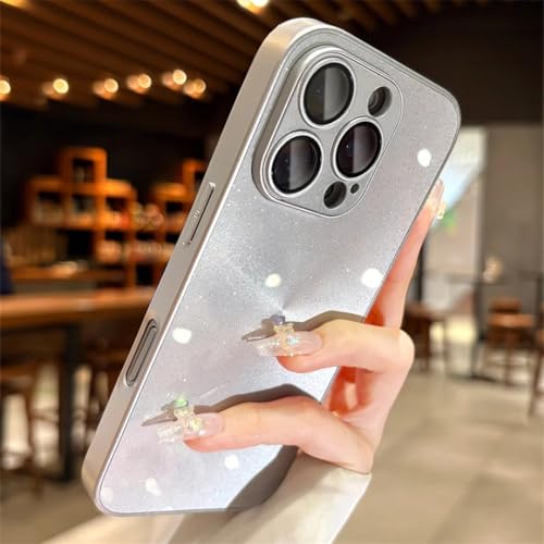 Coque iPhone 16 Pro Max argent pailletée accessoire tendance soirées et bureau