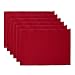DII 100% Cotton Ribbed Everyday Basic Placemat (Set of 6), 13 x 9, Cardinal Red