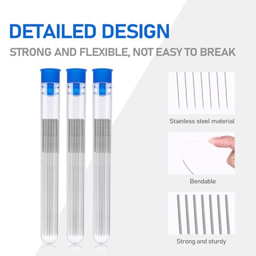 3D Drucker Düsenreinigungsnadeln, 3D Drucker Düsen Reinigungsset 3D-Drucker Zubehör 60 Stück Düsenreinigungsnadel aus Edelstahl 0.3/0.35/0.4 mm Düsen Reinigungs Nadel