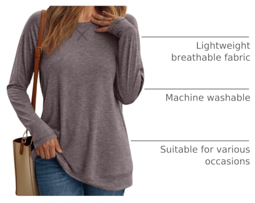 Image of AUTOMET Womens Long Sleeve Crewneck Shirts Fall Tops