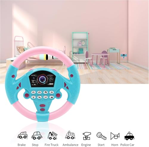 Image of Kids Driving Steering Wheel Funny Interactive Driving Wheel with Music (PB)