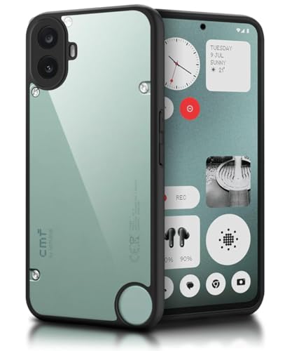 Image of WOW IMAGINE Shockproof Hybrid Back Cover for Nothing CMF Phone 1 | Hard Slim fit Back Case | PC & TPU | Clear Transparent Case - Black