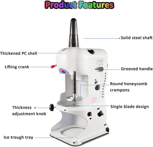 GBHJJ Elektrische EiswüRfelmaschine für Rasiertes EIS, 350 W, Kommerzieller, Leistungsstarker Crushed-Slush-Maker Und Schneekegelmaschine, für SupermäRkte, CaféS Und Restaurants,Red 5 GBHJJ Elektrische EiswüRfelmaschine für Rasiertes EIS, 350 W, Kommerzieller, Leistungsstarker Crushed-Slush-Maker Und Schneekegelmaschine, für SupermäRkte, CaféS Und Restaurants,Red