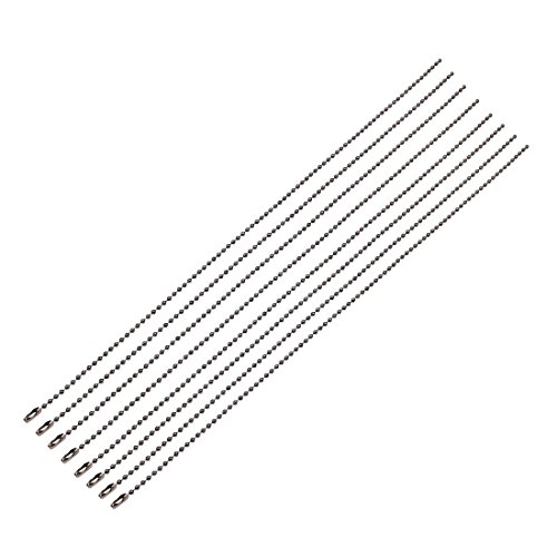 Aexit Nickel Plated Lighting fixtures and controls Steel Bead Ball Chain Keychain 12 Inches 2.4mm Size 8pcs