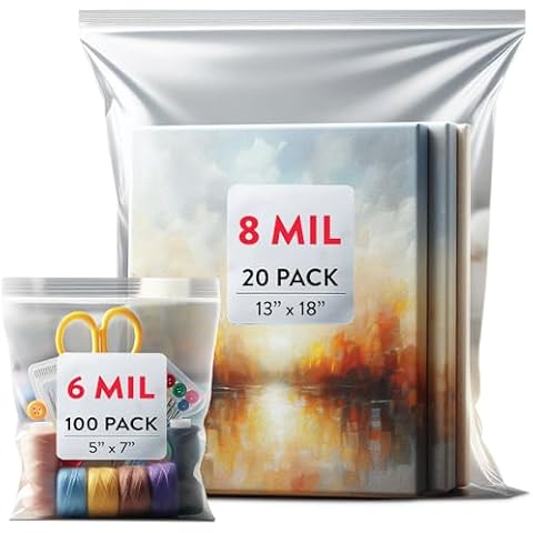 Heavy Duty ZipTop Reusable Bags - Office Organization Bundle, Variety Pack (120 bags total) - 100pcs Small (5x7''), 20pcs Large (13x18''), Puncture resistant, thick plastic, BPA-Free Cover