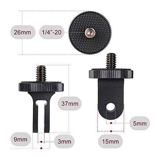 Hsu Aluminum 1/4 Inch 20 Camera Mount With Aluminum Thumbscrew, Tripod Adapter Compatible With Gopro Hero, Sony, Xiaomi Yi And Other Action Cameras (Black) #TOP4