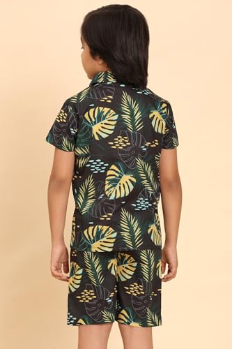 Image of Boys Printed Casual Shirt Short Sleeve Button Down Beach Shirt for Kids