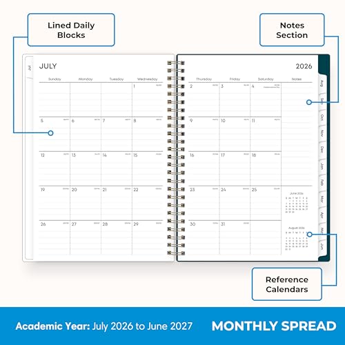 Calendario semanal y mensual con pestañas laminadas y 30 hojas de notas para organización 4
