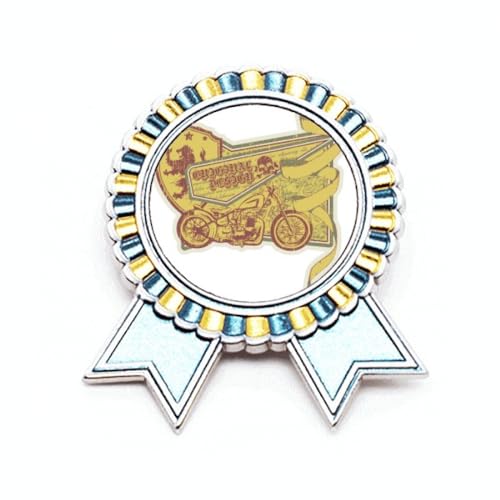Broche moto graffiti jaune métal taille M accessoire streetwear unisexe