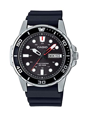 Casio Men's Stainless Steel Quartz Resin Strap, Black, 22 Casual Watch (Model: MTP-S110-1AVCF)