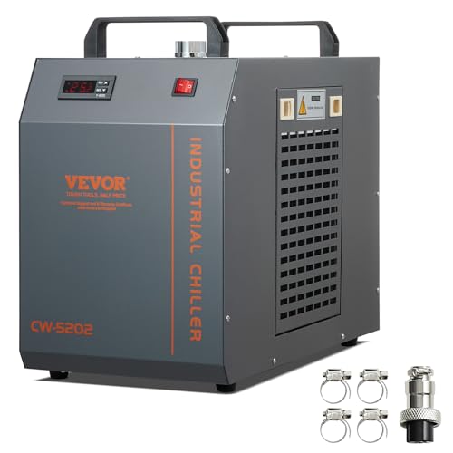 VEVOR Refroidisseur d'eau Industriel, CW-5202, système de Refroidissement de Refroidisseur d'eau compresseur intégré, capacité de réservoir d'eau 7 L,...