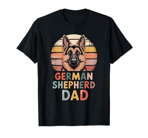 Retro German Shepherd Dad GSD T-Shirt