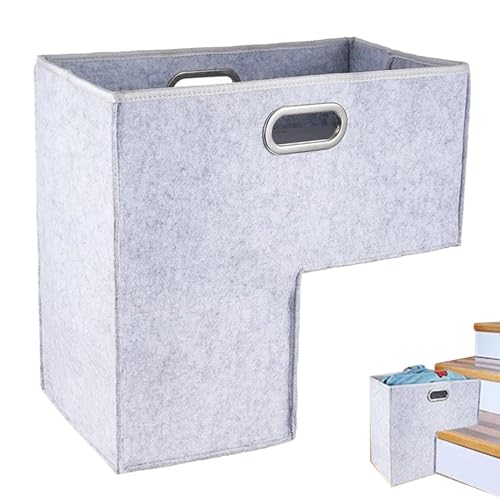 Cesta de almacenamiento para escaleras, Cesta para escaleras | Cesta de almacenamiento plegable para escaleras,Organizador de almacenamiento de escalones de escalera, organizador de almacenamiento de