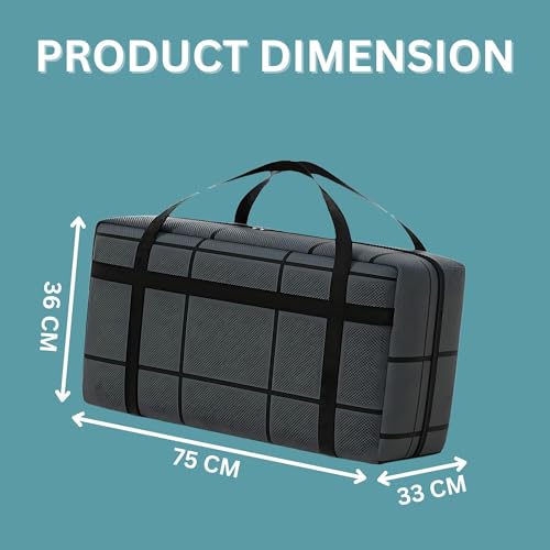 Image of 89L Large Storage Bag with Zipper & Handles - Foldable Clothes Organizer for Blanket, Quilt, Pillow, Saree, Toys & Travel - Non-Woven Fabric Underbed Storage Box (75 x 36 x33 cm)