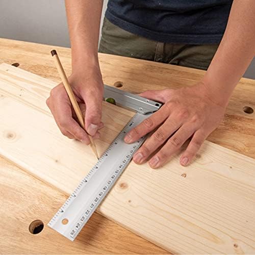 Carpentry Squares Set, L Square Ruler and Adjustable Sliding Bevel Set, LYLAB Try Square 25cm, Bevel Gauge 20cm, Level & Measuring Layout Tool for Craftsman Woodworking