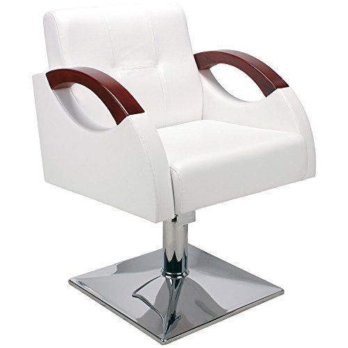 Preisvergleich Produktbild Friseurstuhl hydraulisch höhenverstellbarer Friseursessel 200485 weiß