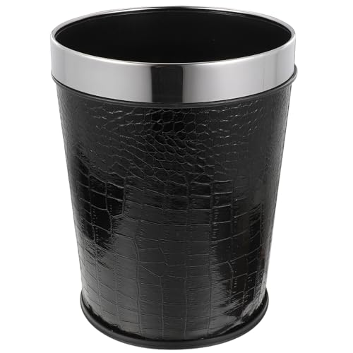 Caneca de Basura de Cuero Vintage 5L Negra