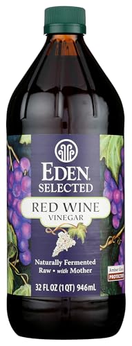 Eden Organic Red Wine Vinegar, 32 fl oz, Raw, Amber Glass