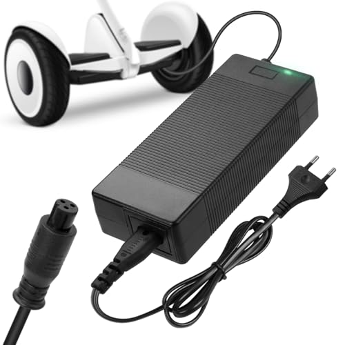 Ainiv 3 Pines Cargador Patinete Electrico, 42V 2A Bateria Cargador Hoverboard, Cargador de Patinete Electrico, Accesorios Patinete Electrico para Scooter Autoequilibrado, Tabla de Deriva, Monociclo