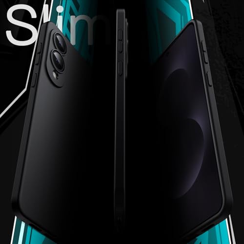 Image of JETech Slim Fit Cover Case for Samsung Galaxy S25 Edge, Camera Lens Full Protection, Soft TPU Thin Protective Phone Cover with Matte Finish, Shockproof (Black)