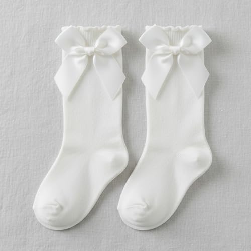 Image of SYGA Baby Long Socks Cotton, Over The Knee, No Tightness, High-Top, Bow Pattern