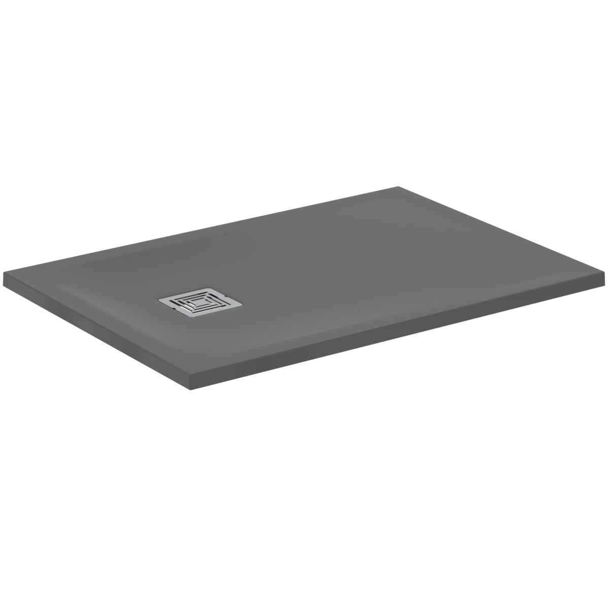 Plato de ducha rectangular gris cemento Ideal Standard Ultra Flat S+ de 100 x 70 cm en resina