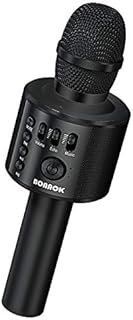BONAOK Wireless Bluetooth Karaoke Microphone, 3-in-1 Portable Handheld Mic Speaker Machine for All Smartphones, Gift for Girls Boys Kids Adults All Age Q37(Black)