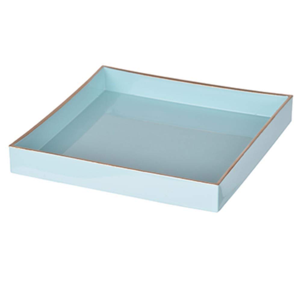Benzara BM145836 Alluring Mimosa Square Tray, Powder Blue