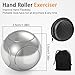 Fidget Hand Roller Metal Stress Ball Finger Anxiety Relief Fidget Spinner Toy for Kid Adult, Handheld Fingertip Gyro Kinetic Toy Stocking Stuffer Birthday Valentine Gift - Silver