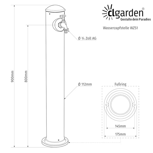 Wasserzapfsäule CLGarden WZS1 für den Garten