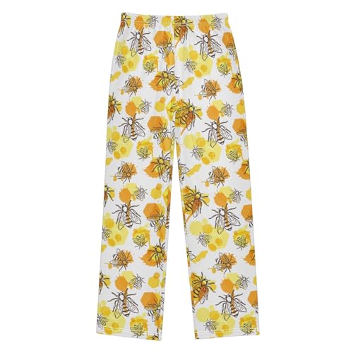 ZZXXB Bee Insect Boys Long Pants Soft Trousers Elastic Waist Kids Lounge Bottoms with Pockets S-XL