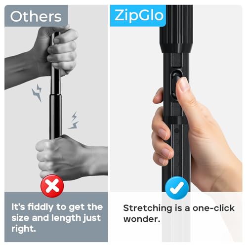 Image of Black Tension Curtain Rod 41-126 In(4-10Ft), Long Curtain Rod No Drilling for Window or Bathroom,Outdoor Tension Rods for Patio, Heavy Duty Shower Rod,Rod Diameter 1.26In-One-bond stretching